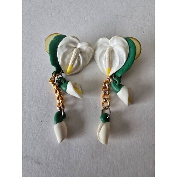 Earrings Three pair Vintage Pierced - Picture 4 of 6